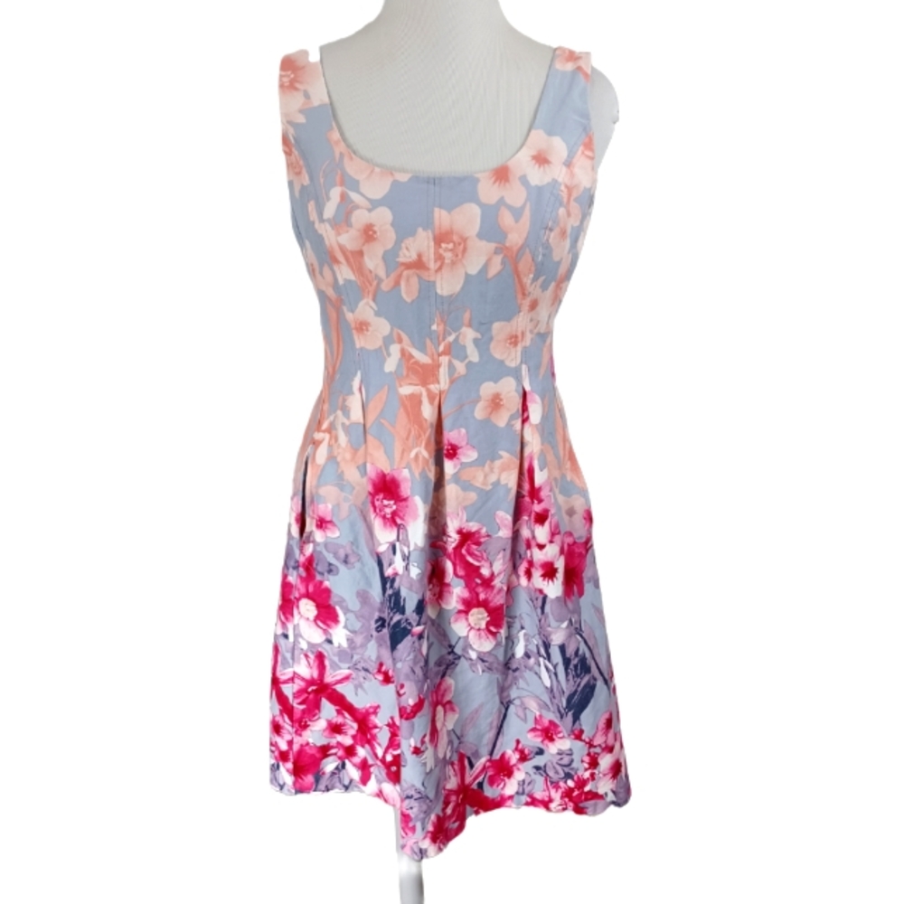 NINE WEST FIT AND FLARE FLORAL DRESS SIZE 14